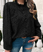 Devine Frill Round Neck Long Sleeve Shirt