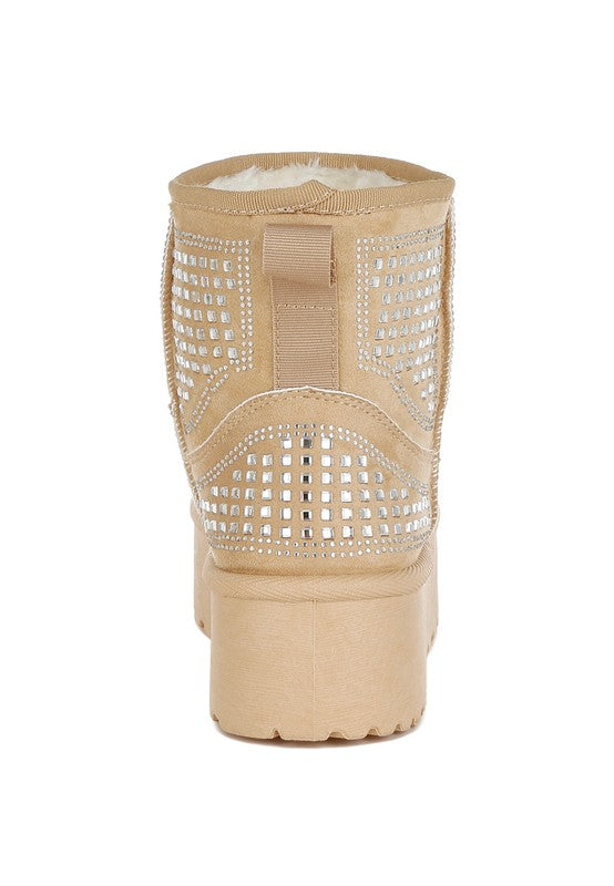 Xoras Chunky Rhinestones Ankle Boots - Body By J'ne