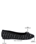 Junpey Plaid Tweed Ballet Flats