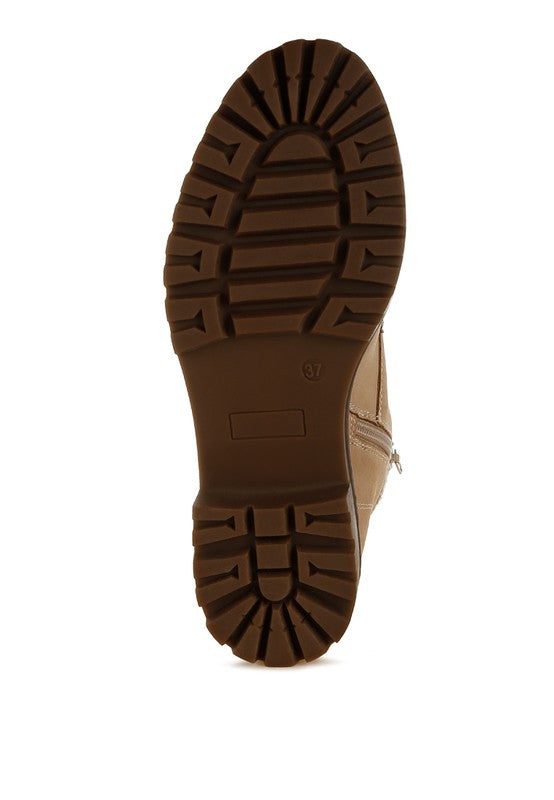 Mahisha Knitted Collar Zip-Up Hiker Boots - Body By J'ne