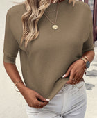 Round Neck Half Sleeve Knit Top - Body By J'ne