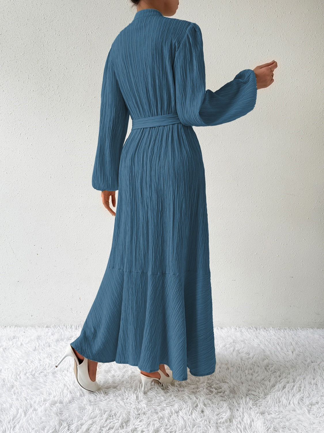 Tie Waist Long Sleeve Dress - Body By J'ne