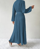 Tie Waist Long Sleeve Dress