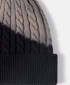 Contrast Tie-Dye Cable-Knit Cuffed Beanie