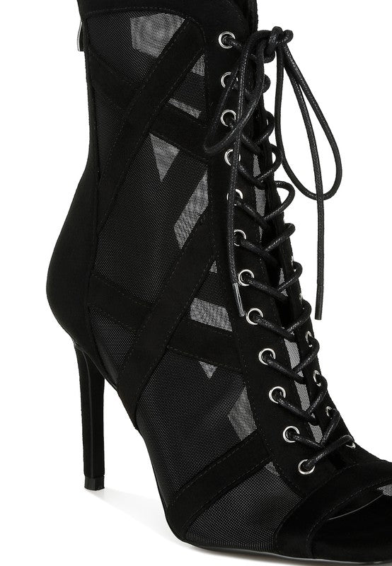 Anarki Mesh Lace-Up Ankle Boots - Body By J'ne