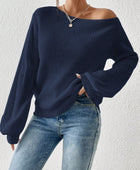 Honey Single Shoulder Long Sleeve Sweater