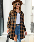 Plaid Button Up Dropped Shoulder Shirt