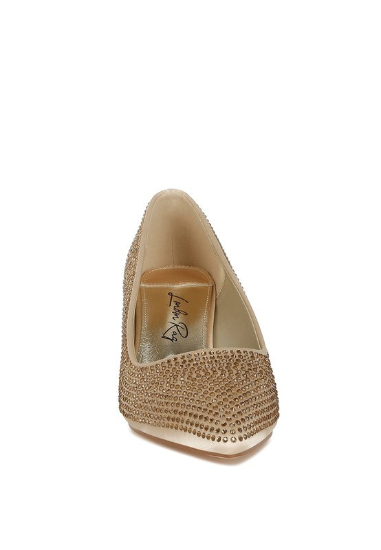 Dinah Rhinestones Embellished Kitten Heel Pumps - Body By J'ne