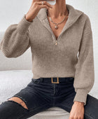 Honey Half Zip Dropped Shoulder Sweater