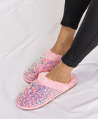 Sequin Plush Round Toe Slippers - Body By J'ne