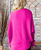 First Love Asymmetrical Hem Dolman Sleeve Sweater