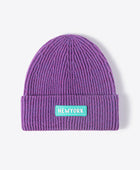 NEWYORK Patch Rib-Knit Cuffed Beanie