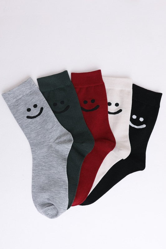 Smiley Face Crew Socks - Body By J'ne