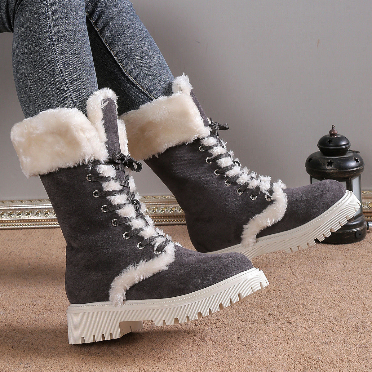 Winter Lace-up Snow Boots - Body By J'ne