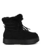 Bunting Faux Fur Collar Flatform Boots