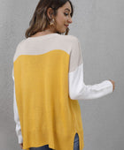 Color Block Round Neck Sweater