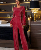 Perfee Cutout Round Neck Long Sleeve Jumpsuit