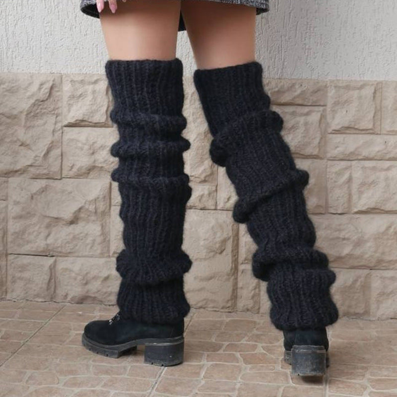 Mohair Long Tube Knitted Bunching Socks