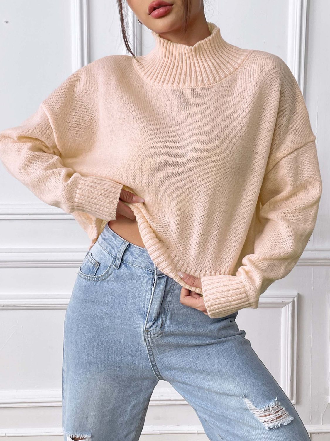Turtleneck Long Sleeve Sweater - Body By J'ne