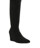 Tulsha Microfiber Wedge Heel Boots