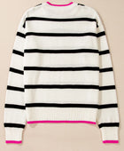 Striped Round Neck Long Sleeve Sweater