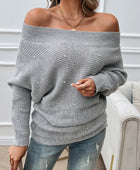 Devine Pearl Detail Long Sleeve Sweater