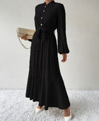 Tie Waist Long Sleeve Dress