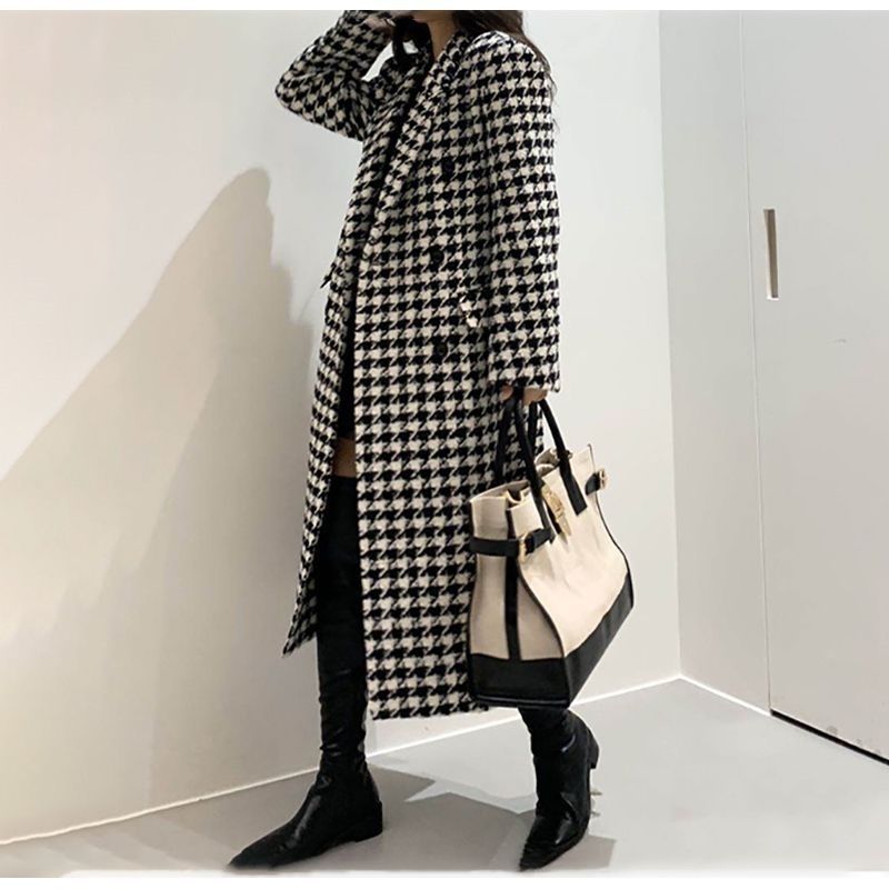 Wishing on Winter Houndstooth Overcoat - Body By J'ne