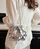 Drawstring Sequin Crossbody Bag