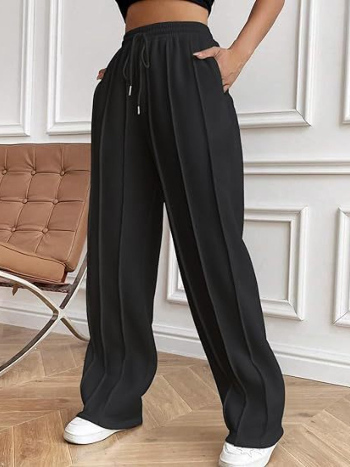 Drawstring Wide Leg Pants with Pockets - Body By J'ne