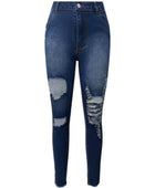 Distressed Skinny Jeans with Pockets