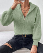 Honey Half Zip Dropped Shoulder Sweater