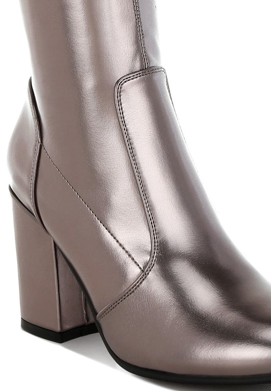 Halara Metallic Pleather Long Boots - Body By J'ne