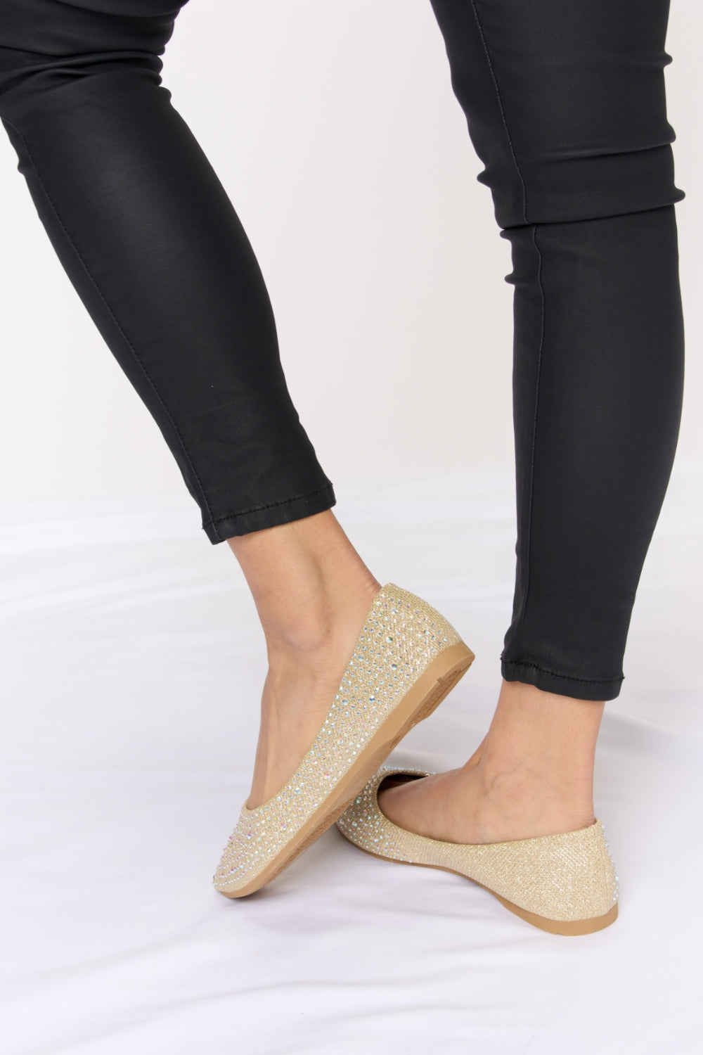 Rhinestone Point Toe Flat Slip-Ons - Body By J'ne