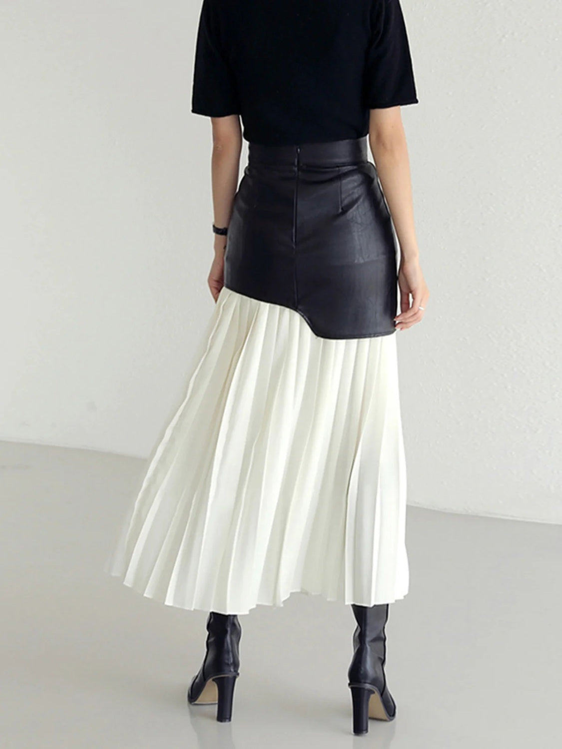 Pleated Contrast High Rise Skirt - Body By J'ne