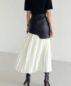 Pleated Contrast High Rise Skirt