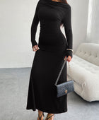 Devine Ruched Long Sleeve Maxi Dress