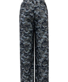 Camouflage Elastic Waist Wide Leg Pants