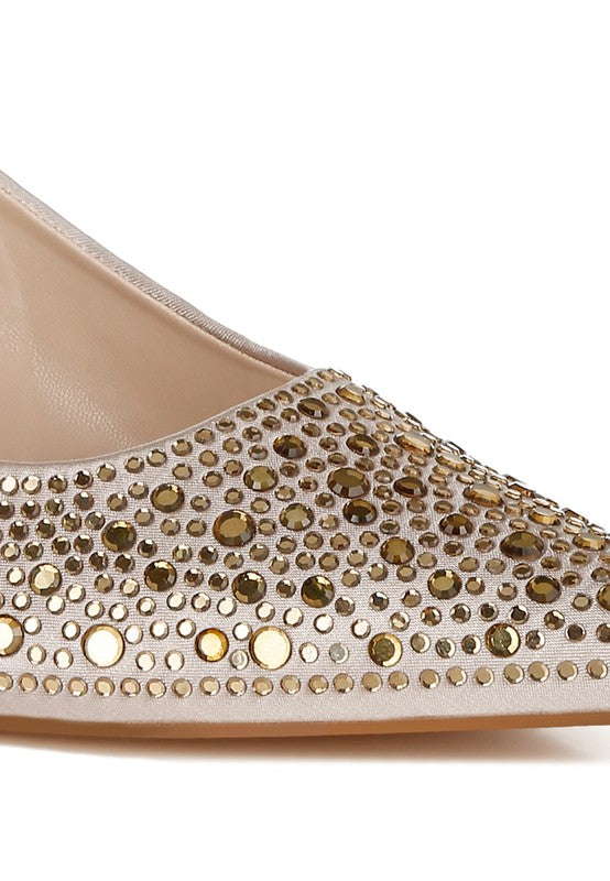 Vernaos Pointed Toe Rhinestone Slingbacks - Body By J'ne