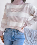 Striped Turtleneck Long Sleeve Sweater