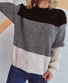 Color Block Long Sleeve Sweater