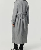 Collared Neck Long Sleeve Longline Coat