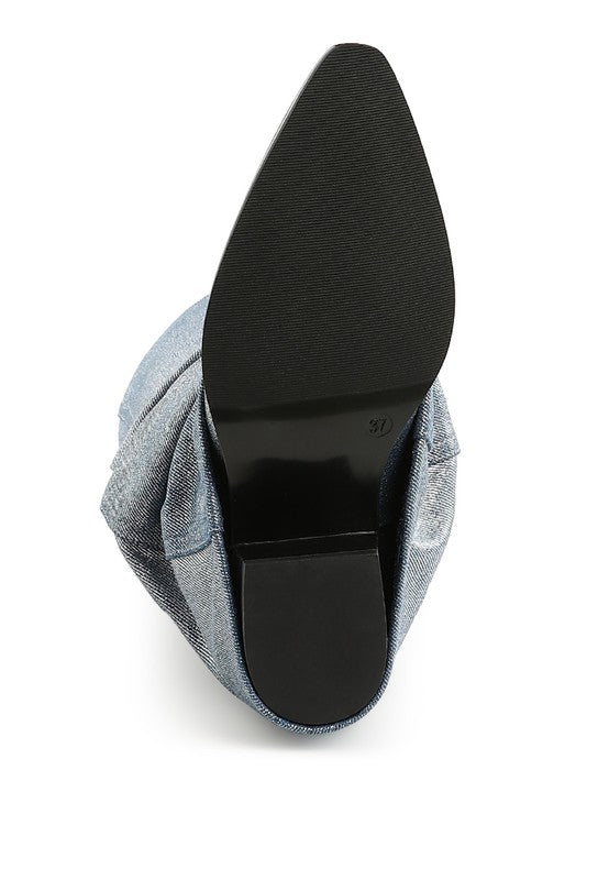 Capella Fold-Over Slouchy Denim Boot - Body By J'ne