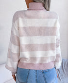 Striped Turtleneck Long Sleeve Sweater