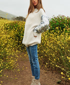 Sequin Sleeve Sweater Knit Tunic Top