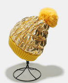 Thermal Knit Hat with Pompom