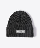 NEWYORK Patch Rib-Knit Cuffed Beanie