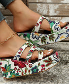 Cutout Floral Peep Toe Sandals - Body By J'ne