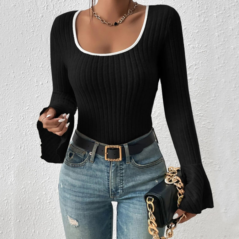 Scoop Neck Long Sleeve T-Shirt - Body By J'ne