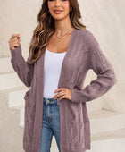 Cable-Knit Dropped Shoulder Cardigan - Body By J'ne